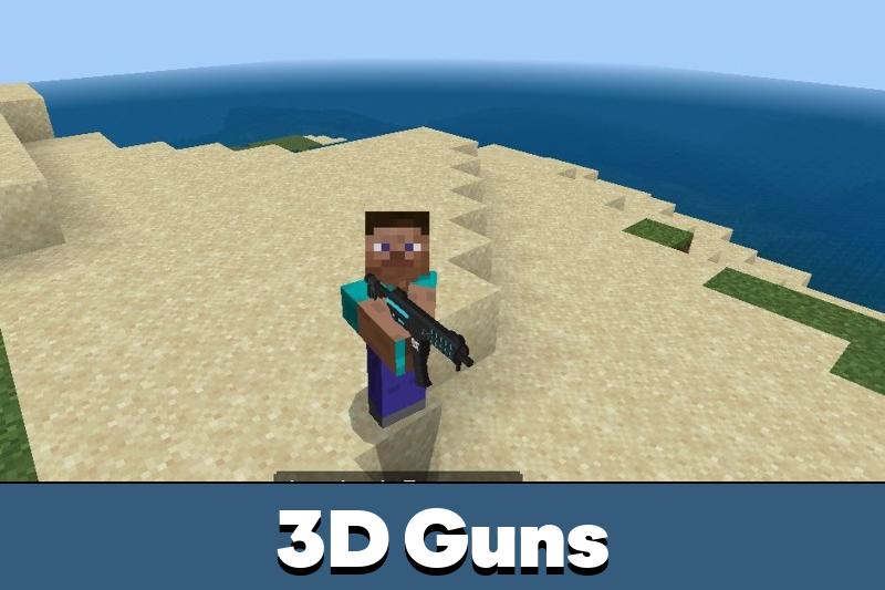 Download 3D Gun Mod for Minecraft PE MCPE 1.1.0 - 1.26.33